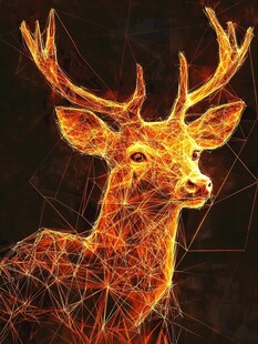 光影线条构成的炫酷鹿头