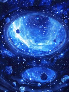梦幻蓝色宇宙星系图景