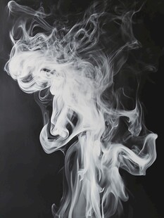 舞动的白色烟雾艺术画面