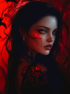 红发魅魔女性神秘形象