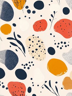 抽象几何植物图案背景图