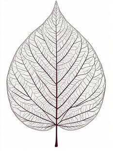 简约叶脉线条叶片插画