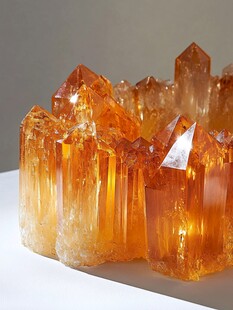 橙色水晶簇 独特自然之美