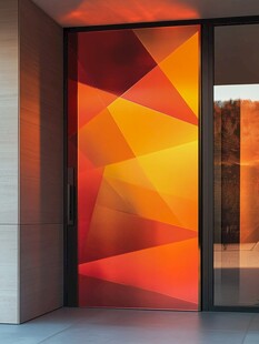 几何艺术玻璃门设计