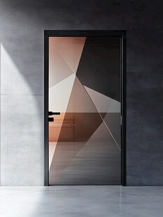 现代几何图案玻璃装饰门