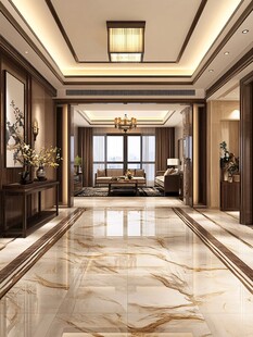 中式豪华客厅宽敞过道设计