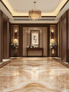 中式豪华门厅大理石地面装饰