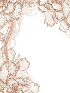 复古花卉蕾丝边框图案