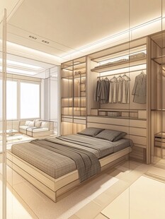 现代简约风卧室衣帽间设计