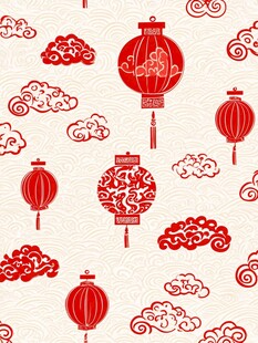 中式灯笼祥云传统图案