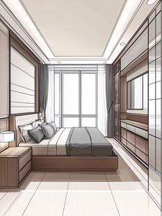 现代简约风卧室室内设计