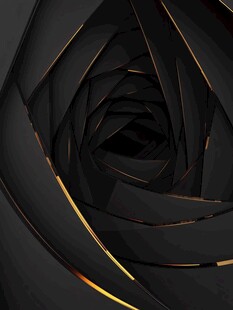 黑色几何旋涡抽象艺术图