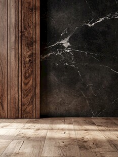 木质与大理石墙面室内空间