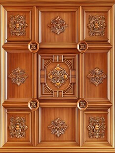 精美雕花实木天花板