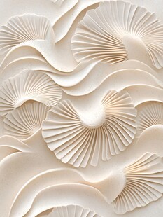 米白色立体扇形纹理图案