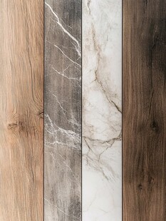 多样材质地板与大理石纹理