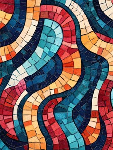 多彩波浪马赛克图案