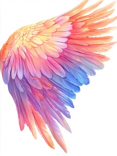 梦幻渐变彩色天使翅膀