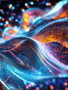 梦幻数字波浪科技艺术图景