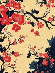 中式繁花图