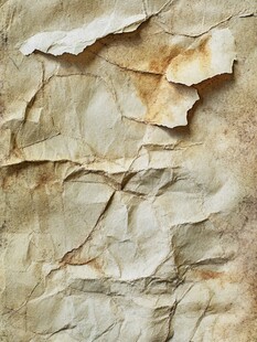 破旧褶皱的泛黄纸张纹理