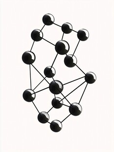 黑色球状分子结构模型
