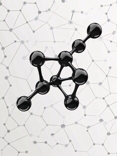 黑色分子结构模型背景图