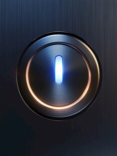 炫酷蓝光金属启动按钮
