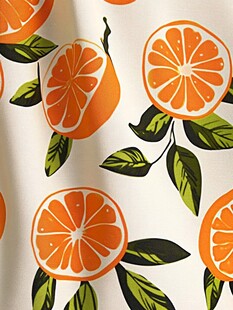 橙子图案布料