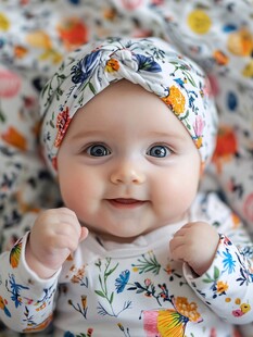 可爱花饰宝宝开心模样