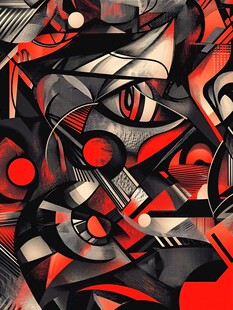 抽象几何风格艺术插画