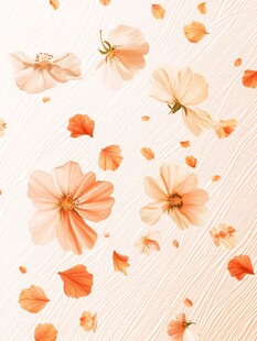 浪漫橘色花朵背景图