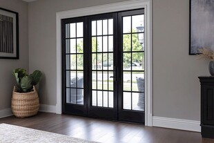 现代家居黑色玻璃推拉门