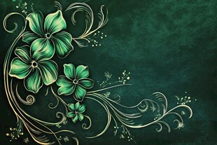 墨绿花卉装饰背景图