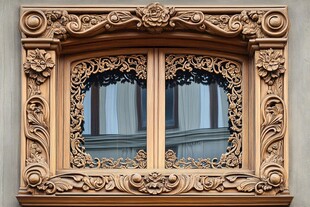 雕花木质窗棂的精美细节