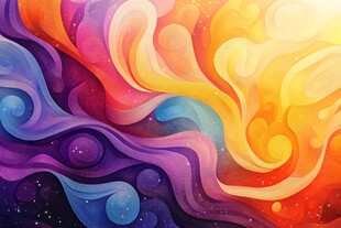 梦幻绚丽的抽象色彩流体