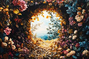 花海中的梦幻自然之窗