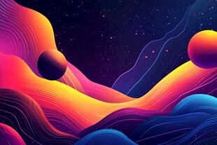 梦幻宇宙彩色流体景观
