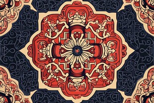 复古民族风几何花纹图案