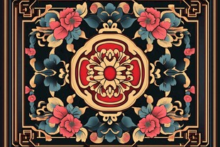 中式传统花卉图案装饰