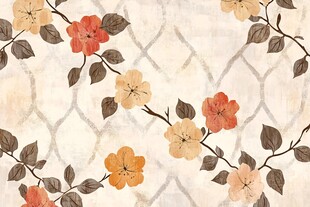 花卉藤蔓图案墙纸纹理