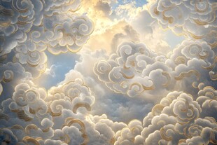 梦幻云海 金色云纹绘仙境