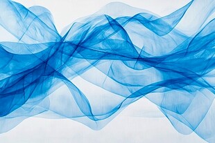 蓝色动感飘纱抽象艺术图