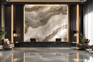 现代大气大理石纹理接待区