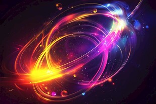 炫彩流光环绕梦幻背景