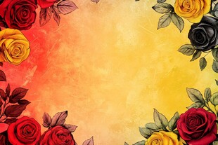 多彩玫瑰装饰复古风背景