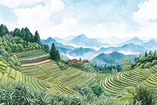 山间梯田美景 绿意盎然