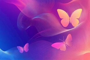 梦幻蝶舞渐变绚丽背景图