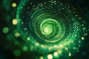 梦幻绿调星空旋涡背景