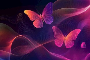 梦幻炫彩双蝶舞动背景